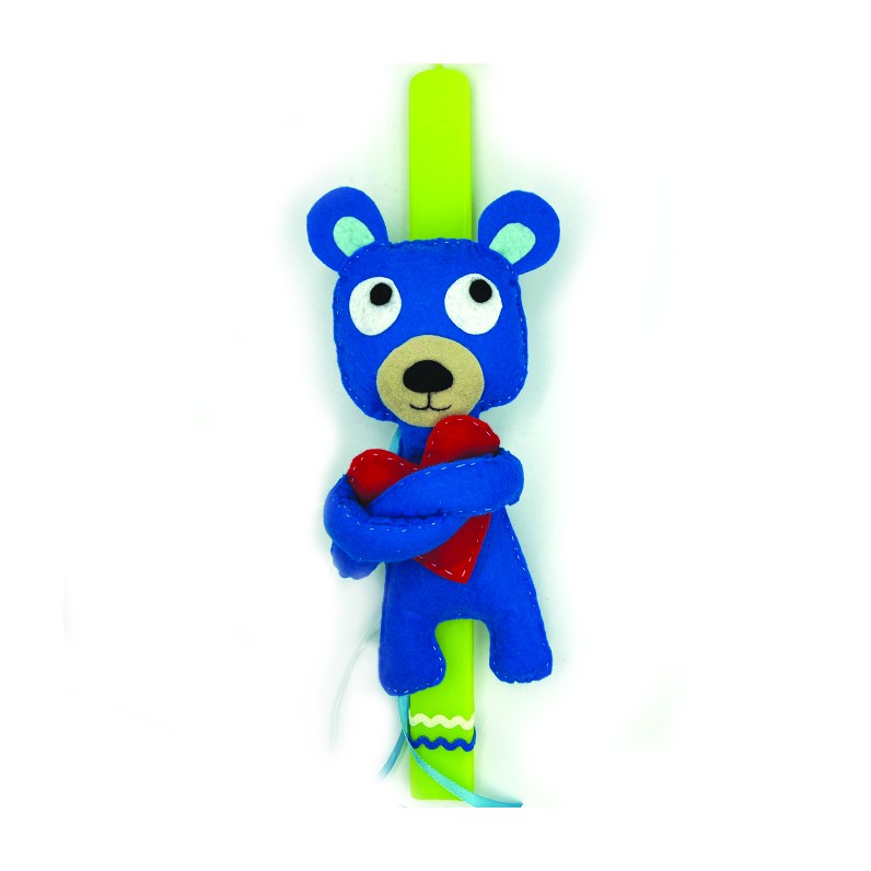 KIDS EASTER CANDLE BLUE BEAR