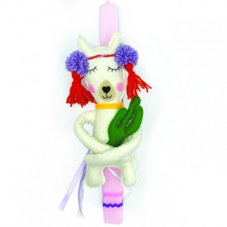 KIDS EASTER CANDLE (PINK) LAMA
