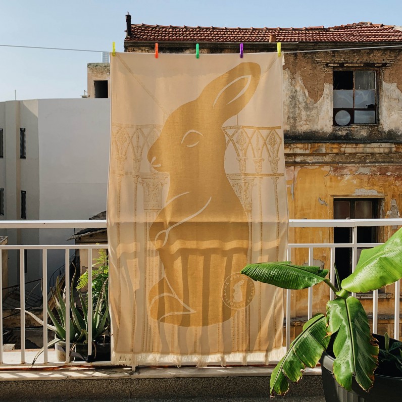 "Gold Rabbit" towel