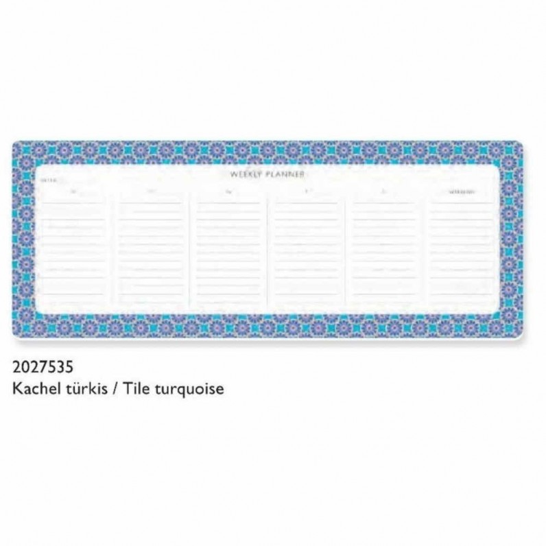 Weekly Planner - Tile Turquoise