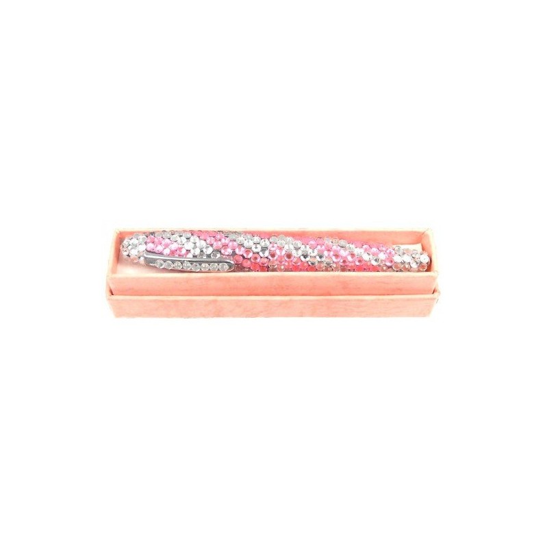 Crystal Pen in a Box - Pink Stripes