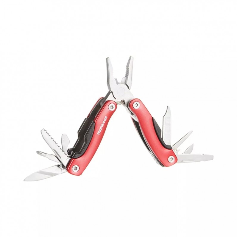 MUNKEES STAINLESS STEEL MULTI-TOOL RED