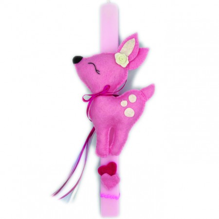 KIDS EASTER CANDLE "PINK DEER"