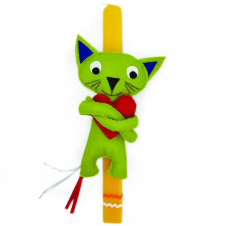 KIDS EASTER CANDLE "GREEN CAT"